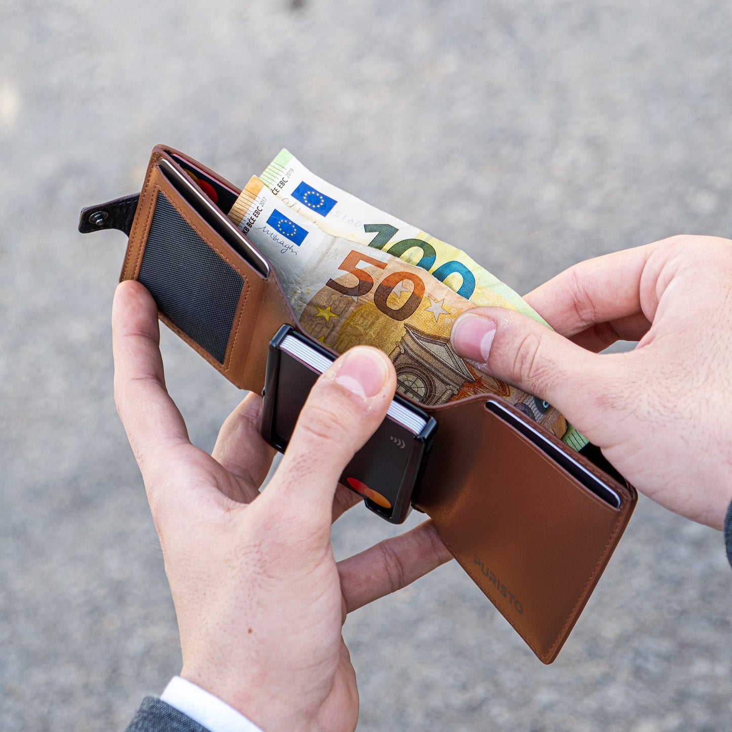 KLIK Classic con portamonete XL Mirum Cognac