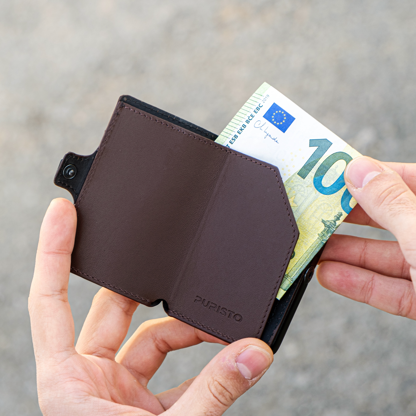 KLIK Minimal SLIM senza portamonete Pelle Marrone