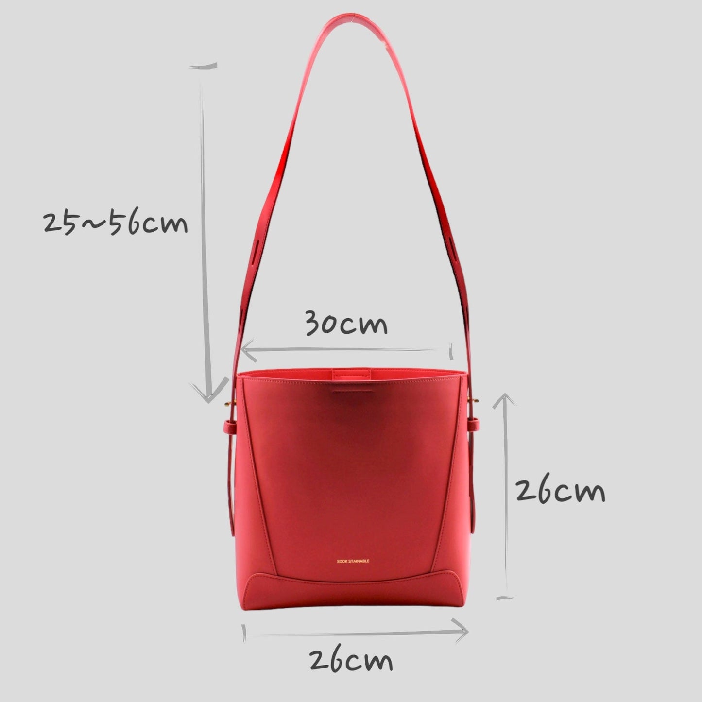 Oli - Apple Leather Midi Shoulder Cross-body Bag Red