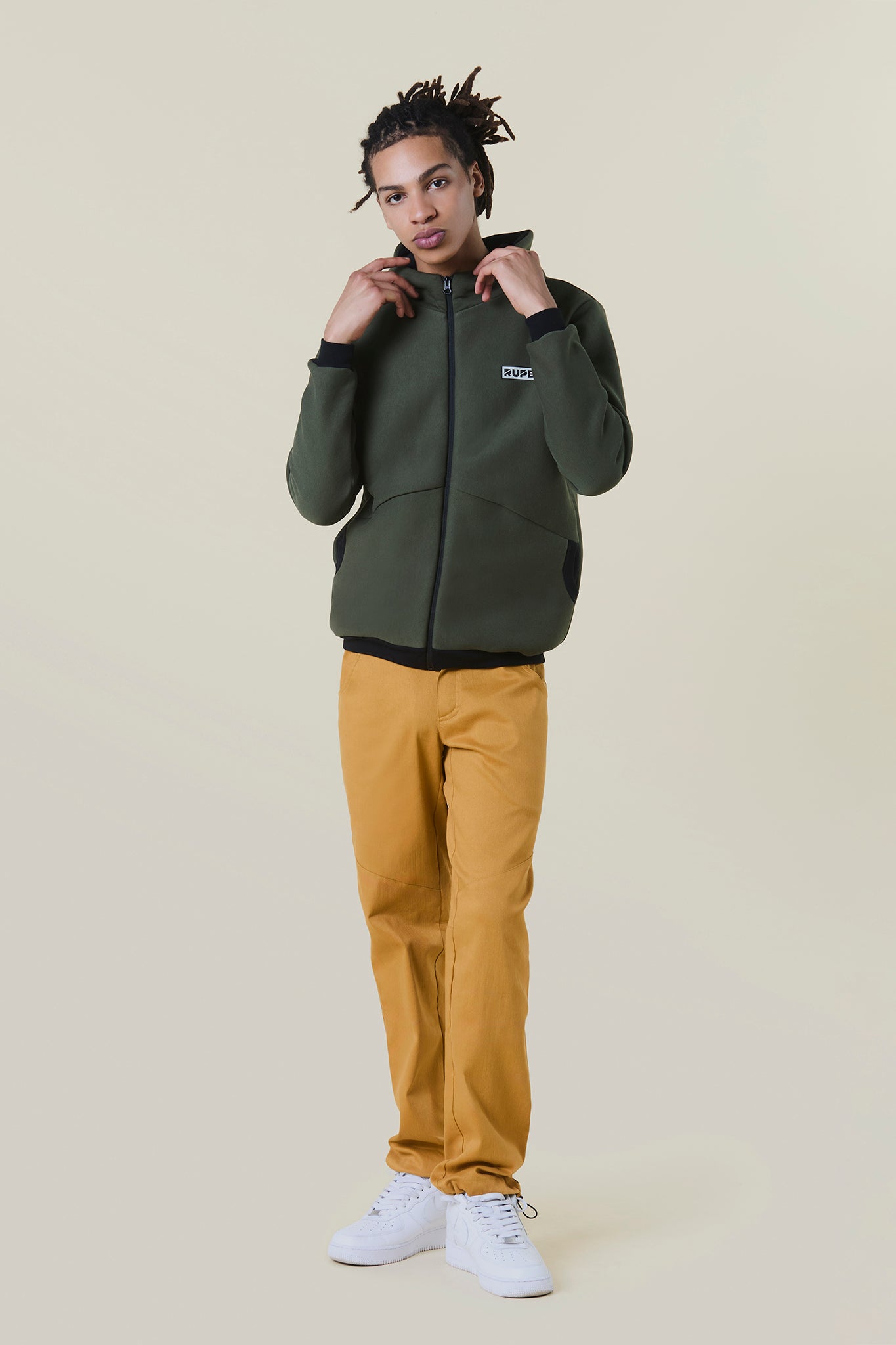 Felpa zip con Cappuccio - Unisex - Verde Militare