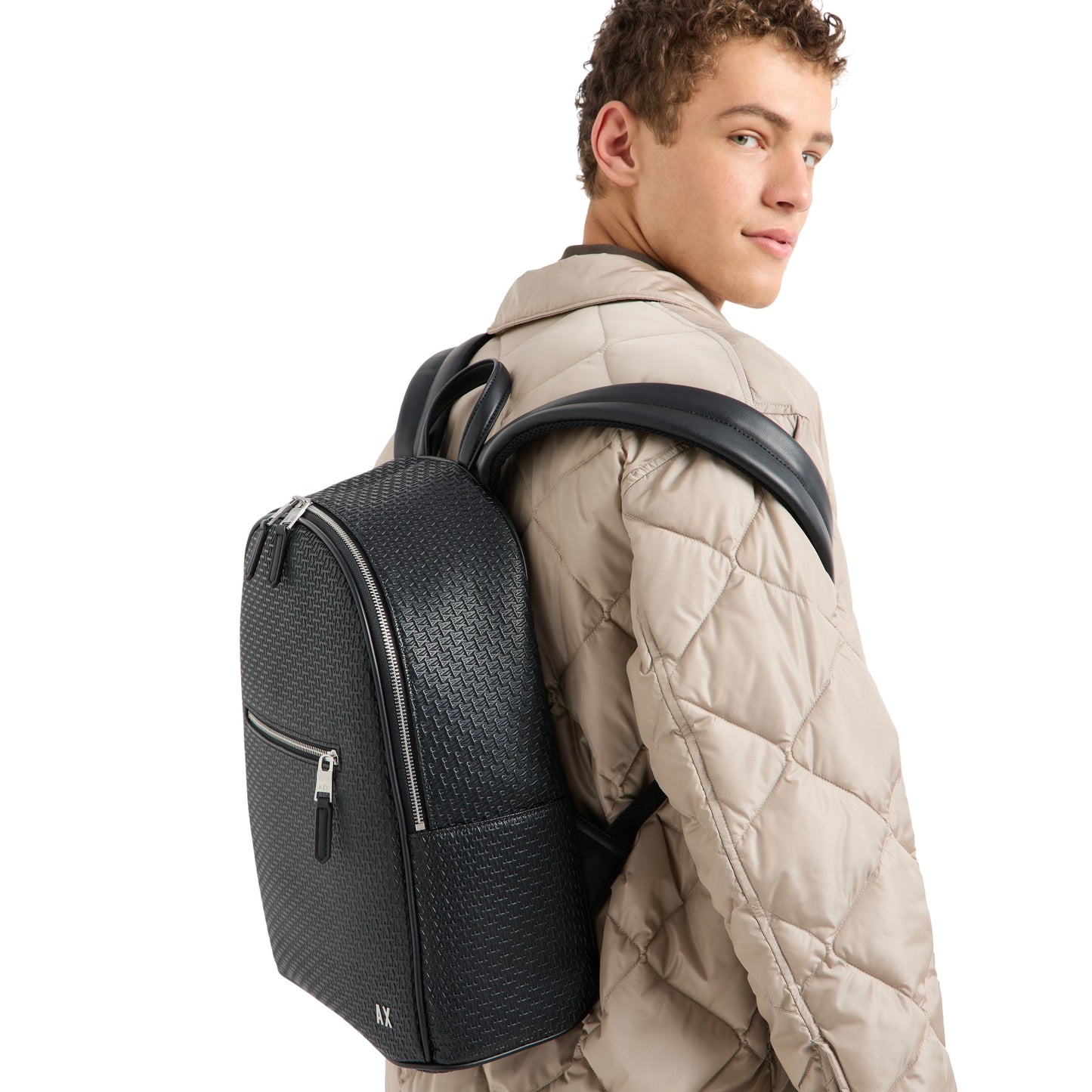Zaino Uomo Armani Exchange con Logo in Rilievo Nero