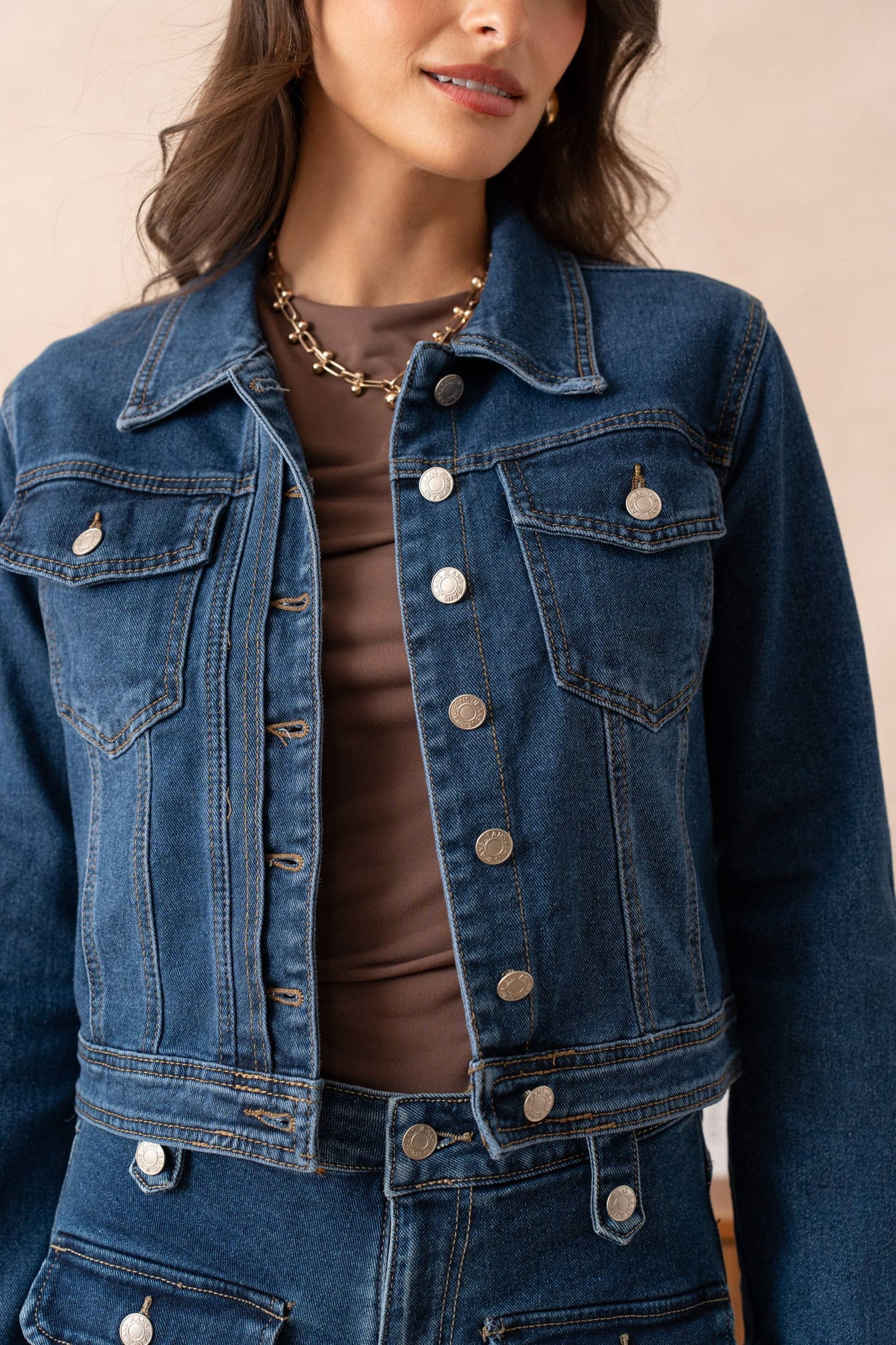 Giacca di Jeans Blu Scuro