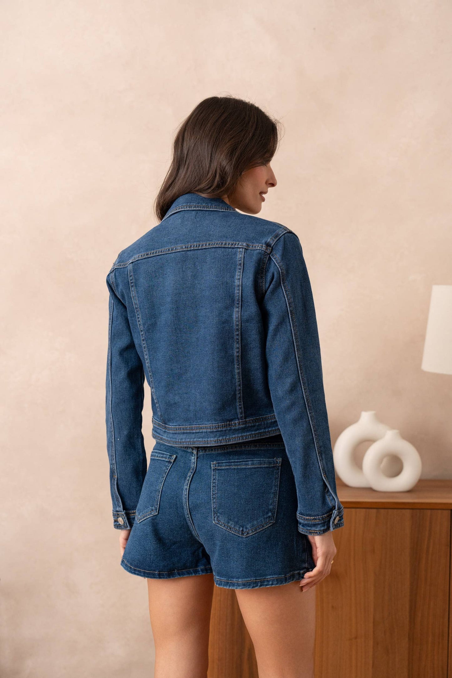 Giacca di Jeans Blu Scuro