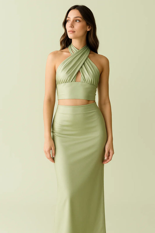 Gonna Ilaria sartoriale col.Ginko Glossy